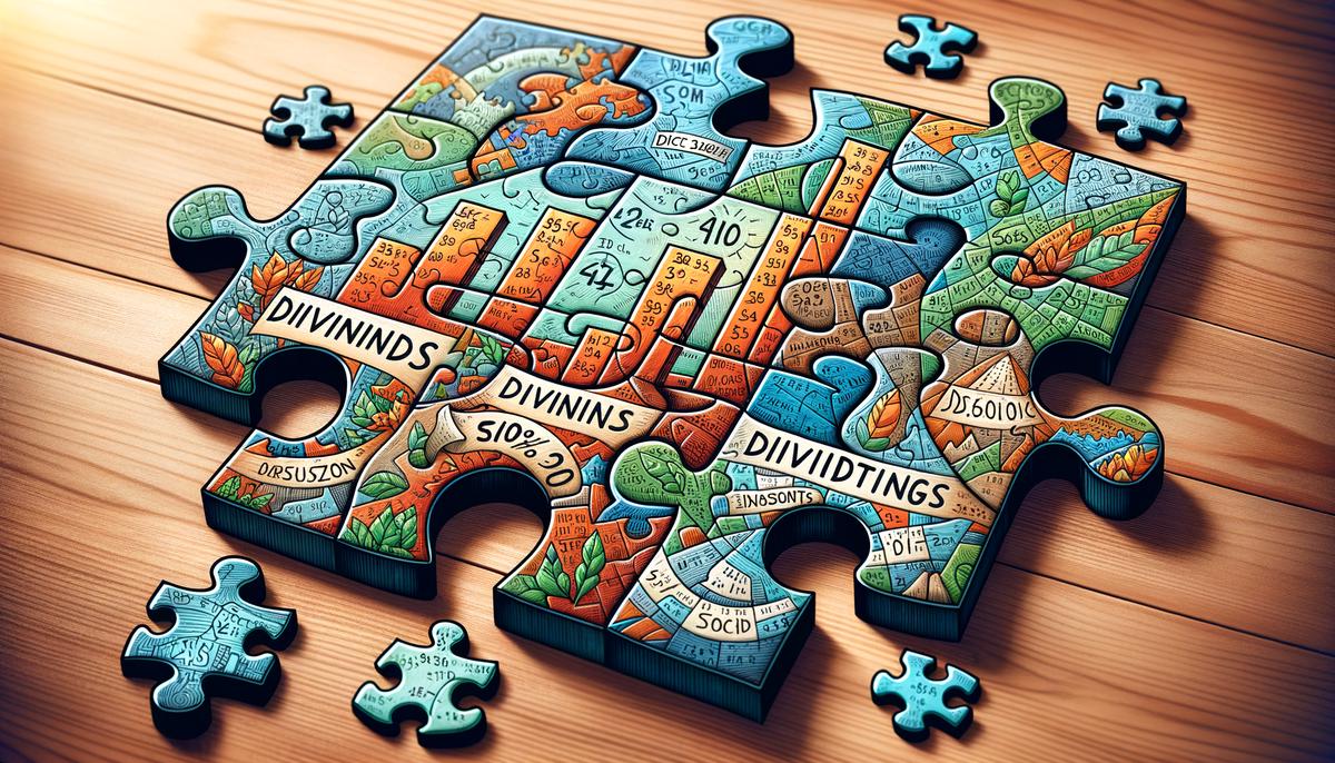 Image showing a puzzle with pieces representing dividends, symbolizing how they are like pieces of a puzzle in stock valuation.