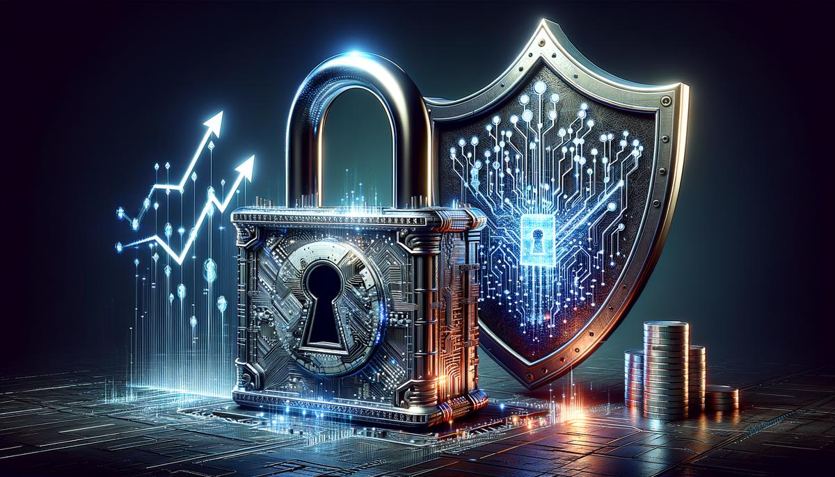 Image showing a digital padlock symbolizing cybersecurity stocks as a shield and growth opportunity in investing portfolio